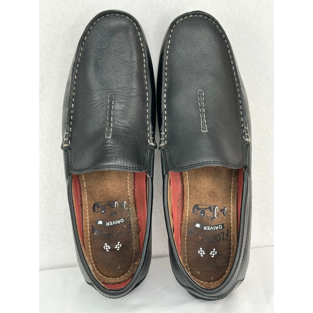 Florsheim Throttle Driver Leather Round Moc Toe Rubber Sole Loafers 10.5M - Picture 4 of 8